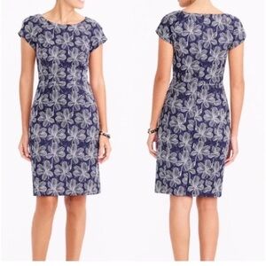 J. Crew Navy Floral Midi Dress